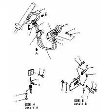 flange, split - Блок «HYDRAULIC PIPING (hydraulic tank to lift cylinder) SD16, SD16E (2)»  (номер на схеме: 12)