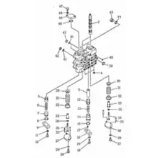 pin, dowel - Блок «Подъем лезвия и клапан управления наклоном»  (номер на схеме: 17)