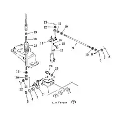 pin cotter - Блок «Управляющее соединение трансмиссии»  (номер на схеме: 21)