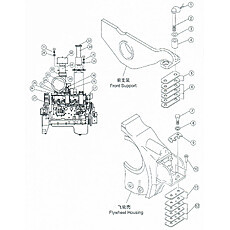 Engine and attachment mounting (for engine wp12)