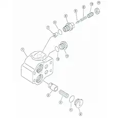 valve body - Блок «Ripper control valve 2»  (номер на схеме: 1)