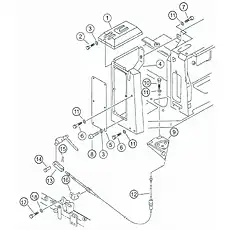 pin shaft - Блок «Transmission control linkage 2»  (номер на схеме: 14)