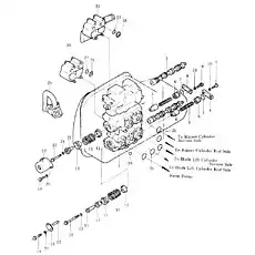 poppet - Блок «Подъем лезвия и клапан управления рыхлителем»  (номер на схеме: 6)