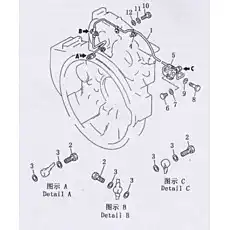 flange valve - Блок «PTO Трубопровод смазки маслом»  (номер на схеме: 5)