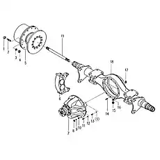 Spiral bevel driving gear - Блок «Передняя/задняя ось в сборе»  (номер на схеме: 19)