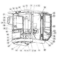 RIGHT DOOR LOCK - Блок «Система кабины водителя»  (номер на схеме: 35)