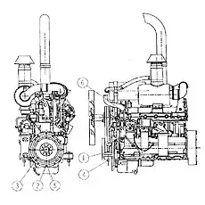 RIGHT FRONT BRACKET ASSEMBLY - Блок «Установка дизельного двигателя»  (номер на схеме: 20)