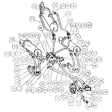 HYDRAULIC TANK OIL RETURN CONNECTOR - Блок «Рабочее устройство гидравлической системы»  (номер на схеме: 77)