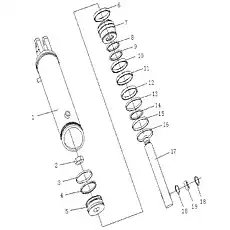 CYLINDER DRUM - Блок «Поворотный масляный цилиндр (левая сторона)»  (номер на схеме: 1)