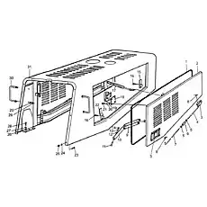 sealing strip - Блок «Кожух двигателя в сборе»  (номер на схеме: 1)