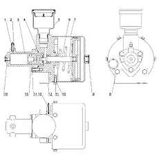 Auxiliary cylinder - Блок «AIR BOOSTING PUMP XM60»  (номер на схеме: 3)