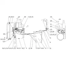 Washer 12 - Блок «ENGINE DEVICE (FOR CUMMINS ENGINE 6CTA8.3-C215)»  (номер на схеме: (21))