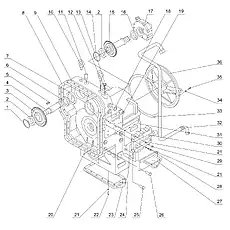 Shaft gear - Блок «GEARBOX CASE PART (HANGZHOU ADVANCE)»  (номер на схеме: 15)