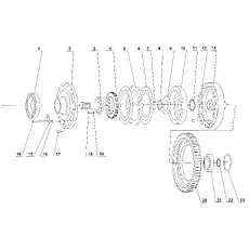 Middle shaft output gear - Блок «GEARBOX THREE SHAFT ASSEMBLY (HANGZHOU ADVANCE)»  (номер на схеме: 20)