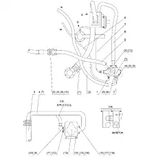Gear pump P - Блок «STEERING PUMP/PRIORITY VALVE PIPING SL50W-2»  (номер на схеме: (13))