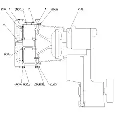 Nut M10×1 - Блок «TORQUE CONVERTER CONNECTION (FOR CUMMINS ENGINE) SL50W-3 (6CTA8.3-C215)»  (номер на схеме: (5))