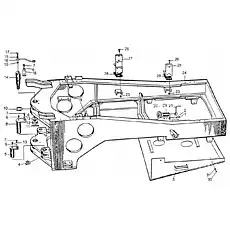 rear support, engine (ZL50G-II) - Блок «Задняя рама в сборе»  (номер на схеме: 27)
