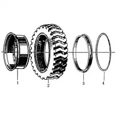tyre assembly 23.5-25-16PR - Блок «Шины и обода в сборе»  (номер на схеме: 2)