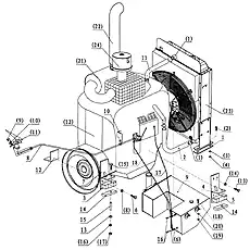 Engine left-rear bracket - Блок «Engine Device (Weichai Engine)»  (номер на схеме: 7)