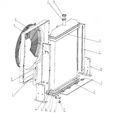 Down rubber plate bracket - Блок «Radiator Assembly (Weichai Engine)»  (номер на схеме: 8)