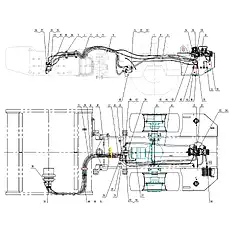 Front motor oil unloading hose - Блок «Гидросистема вибрации»  (номер на схеме: 13)