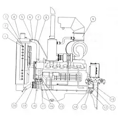 DIESEL ENGINE GROUP - Блок «1V42000 Группа двигателя»  (номер на схеме: 9)