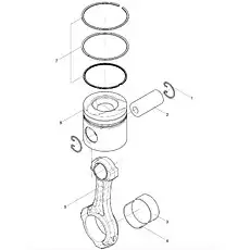 Piston pin retainer - Блок «Link with pistons»  (номер на схеме: 1)