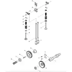 Intermediate gear assembly - Блок «Valve Train Group»  (номер на схеме: 13)