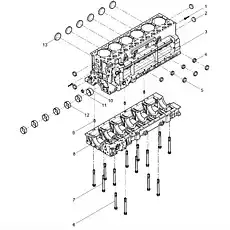 Main bearing bolt - Блок «Pre-assembled cylinder block»  (номер на схеме: 6)
