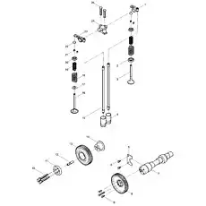 Exhaust door rocker arm assembly - Блок «Valve Train Group»  (номер на схеме: 1)