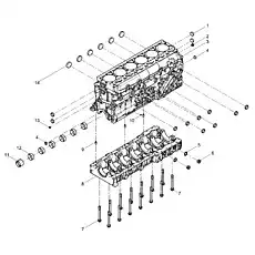 Main bearing bolt - Блок «Pre-assembled cylinder block»  (номер на схеме: 7)