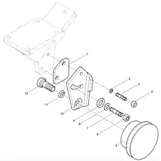 Tensioning wheel supporting plate - Блок «Tensioner and belt assembly»  (номер на схеме: 10)