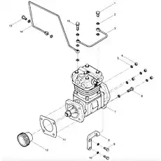 Air compressor gear - Блок «Air compressor assembly 2»  (номер на схеме: 12)