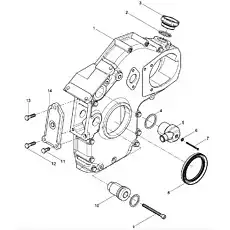 Front end cover - Блок «Front wall cover subassembly (gear end)»  (номер на схеме: 1)