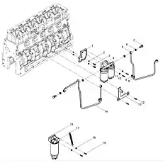 Fuel filter bracket - Блок «Fuel filter assembly»  (номер на схеме: 1)