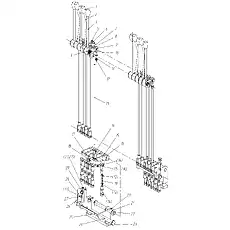 adjusting shim - Блок «Multi-way valve control system (1)»  (номер на схеме: 21)