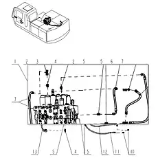 Hose assembly F481CACF101005-380 - Блок «Control valve install assembly 2»  (номер на схеме: 6)