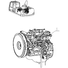 Engine 4HK1X - Блок «Engine»  (номер на схеме: 1)