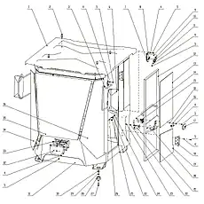 Left door frame - Блок «Cab system-1»  (номер на схеме: 12)