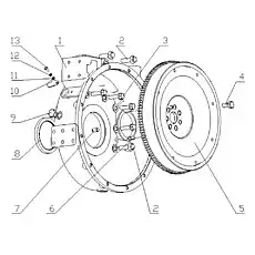 Flywheel and gear ring subassembly - Блок «D7019-1600000/01 Выходная мощность в сборе»  (номер на схеме: 5)