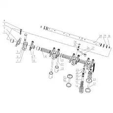 Exhaust valve - Блок «D30-1007000A/06 Клапан толкателя в сборе»  (номер на схеме: 22)