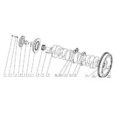Crankshaft-cooler belt pulley - Блок «1640H-1005000/09 Маховик коленвала в сборе»  (номер на схеме: 4)