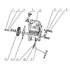 Air pump gasket (damageable) - Блок «B30-3509000 Воздушный компрессор в сборе для тормозов»  (номер на схеме: 12)