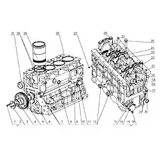 Timing idler gear plate - Блок «D0200-1002000 Блок цилиндров в сборе»  (номер на схеме: 3)