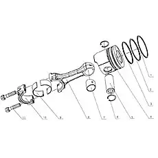 Connecting rod bearing (damageable) - Блок «D0200-1004000 Поршень и соединительный стержень в сборе»  (номер на схеме: 9)