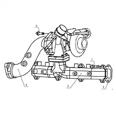 Exhaust manifold - Блок «D0200-1008020 Выпускной коллектор в сборе»  (номер на схеме: 3)