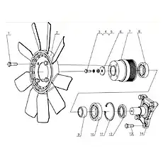 Fan parts - Блок «D0200-1308000 Вентилятор в сборе»  (номер на схеме: 2)