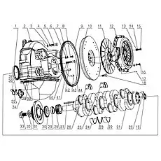 Crankshaft timing gear - Блок «D0800-1005000 Коленвал и маховик в сборе»  (номер на схеме: 28)
