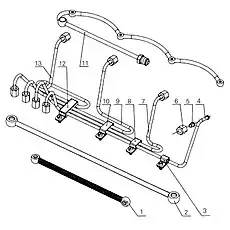 Three pipes clamp assembly (Damageable) - Блок «D0800-1104000 Топливная линия в сборе»  (номер на схеме: 10)