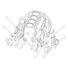 Rear right bracket - Блок «G0219-1001000 Крепление двигателя в сборе»  (номер на схеме: 5)